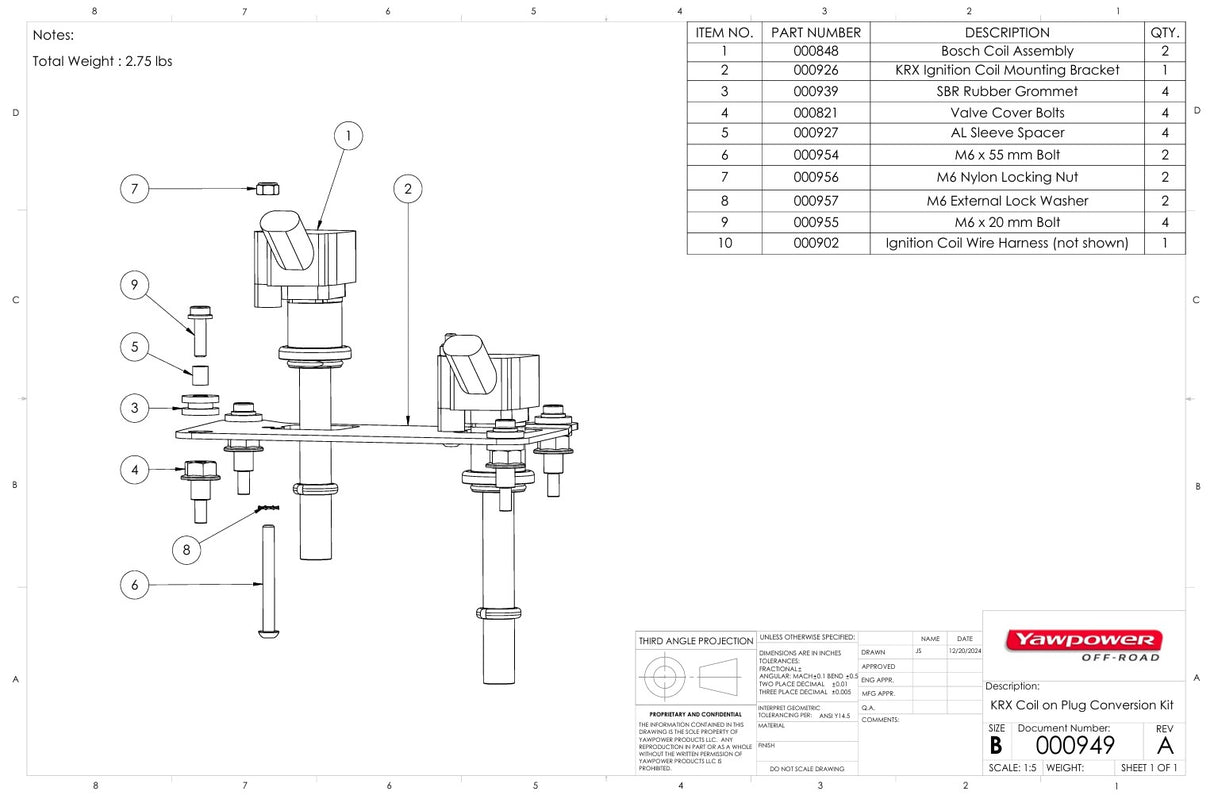 COIL ON PLUG CONVERSION KIT • KAWASAKI KRX • 2020 & UP • YAWPOWER OFFROAD