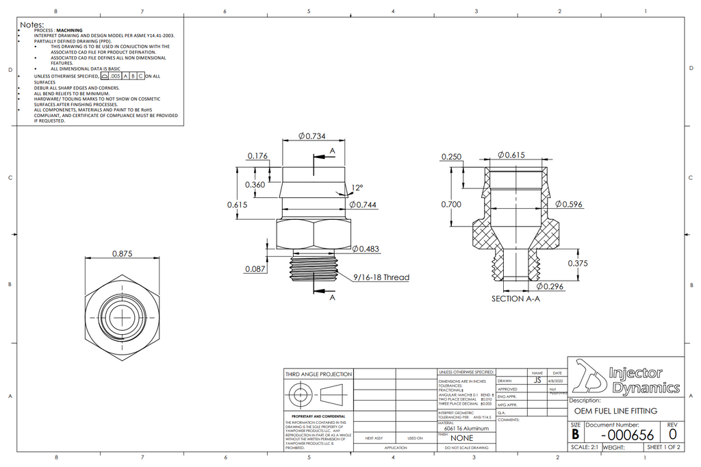 OEM FUEL LINE ADAPTER -06 ORB • CAN AM • MAVERICK X3 • YAWPOWER OFFROAD
