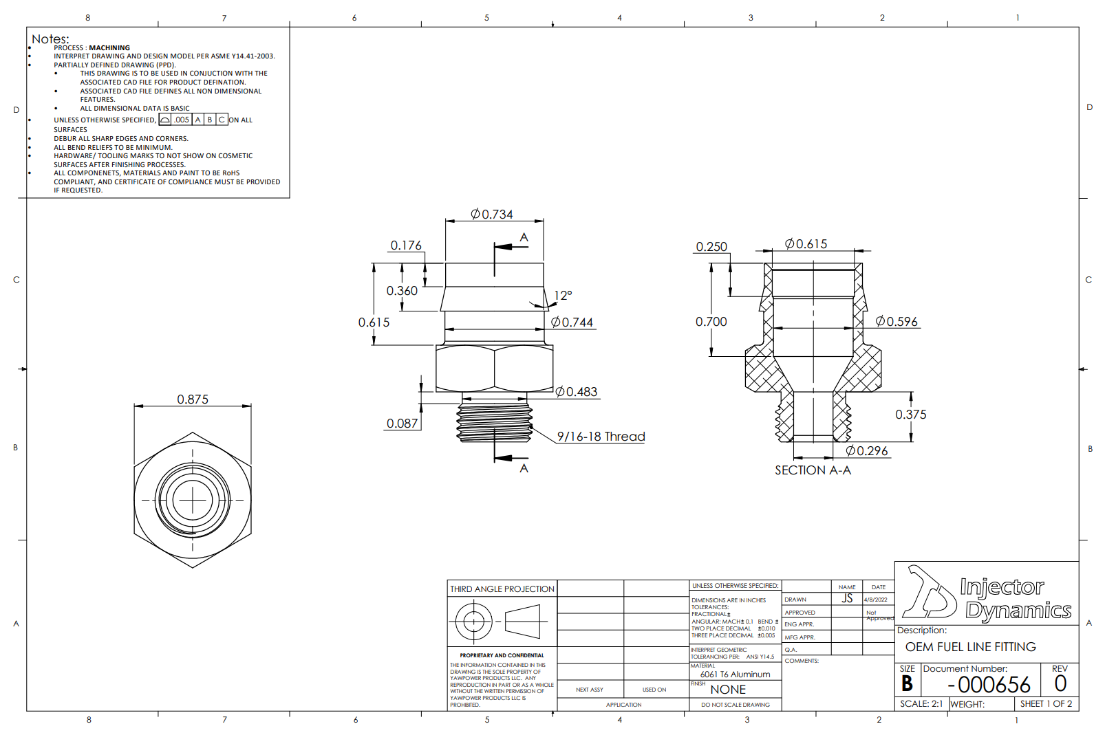 OEM FUEL LINE ADAPTER -06 ORB • CAN AM • MAVERICK X3 • YAWPOWER OFFROAD
