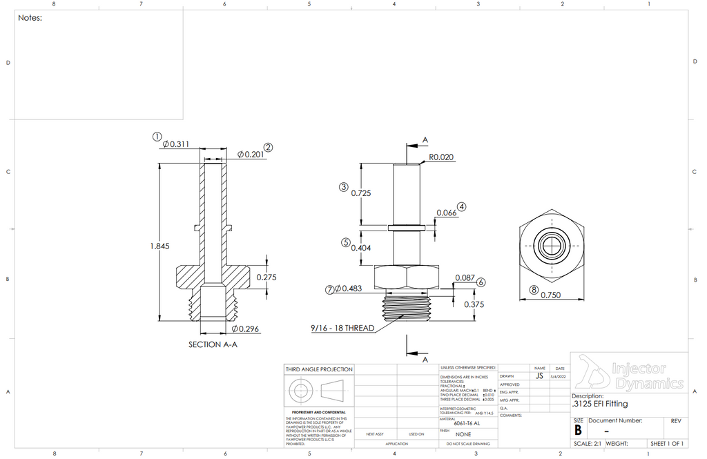 06 ORB TO 5/16" EFI Male • YAWPOWER OFFROAD
