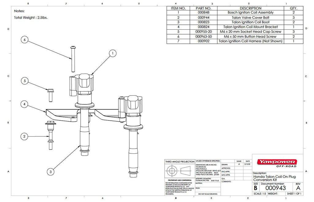 COIL ON PLUG CONVERSION KIT • HONDA TALON • 2019 & UP • YAWPOWER OFFROAD