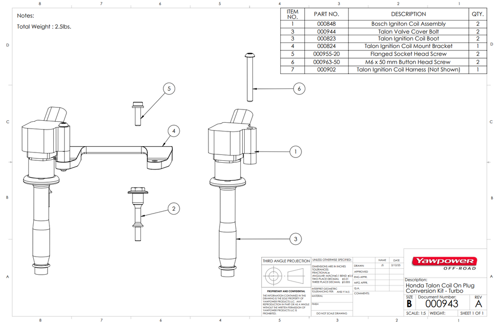 COIL ON PLUG CONVERSION KIT • HONDA TALON • 2019 & UP • YAWPOWER OFFROAD